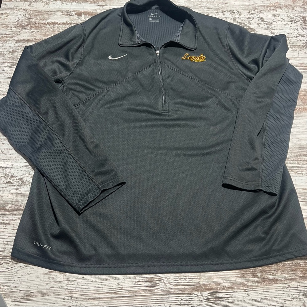 Nike Men's Gray Dri-FIT Loyola Quarter-Zip Jacket